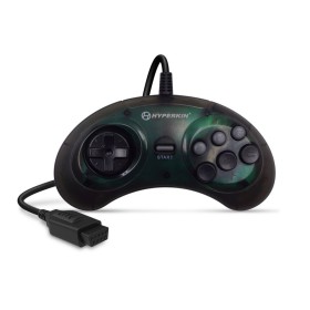 Mando compatible Megadrive 6 botones (Alta Calidad) Hyperkin negro transparente