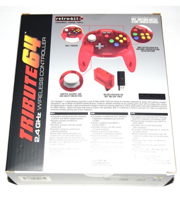 Mando Nintendo 64 Tribute64 inalámbrico  rojo