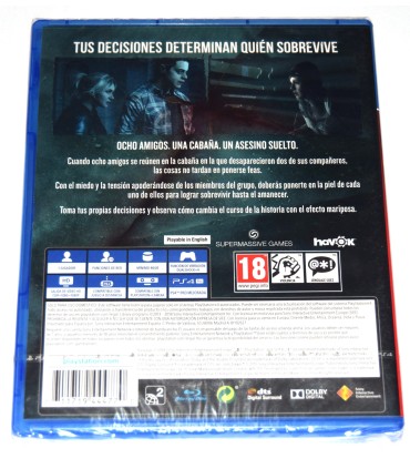 Juego Playstation 4 Until Dawn (nuevo)