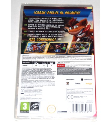 Juego Switch Crash Team Racing Nitro-Fueled (nuevo)