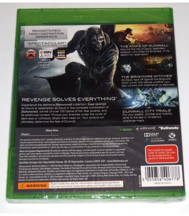 Juego Xbox One Dishonored - Definitive Edition (nuevo)
