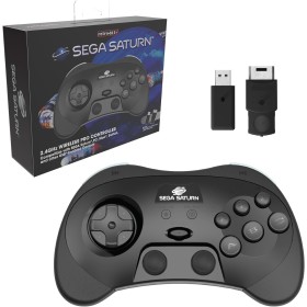 Mando inalámbrico Pro Sega Saturn + USB negro (licenciado)
