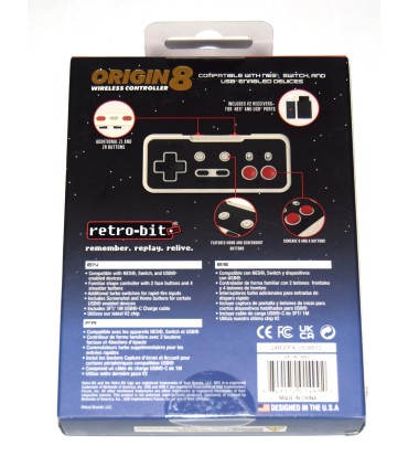 Mando Retrobit Origin8 NES/USB gris NES