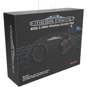 Mando inalámbrico Sega Megadrive + USB BIG 6 negro
