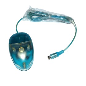 Ratón bola azul transparente PS/2 (nuevo)