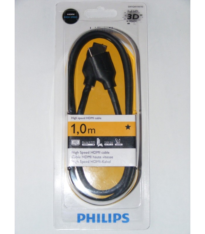 Cable HDMI alta velocidad Philips 1m Cable HDMI alta velocidad Philips 1m